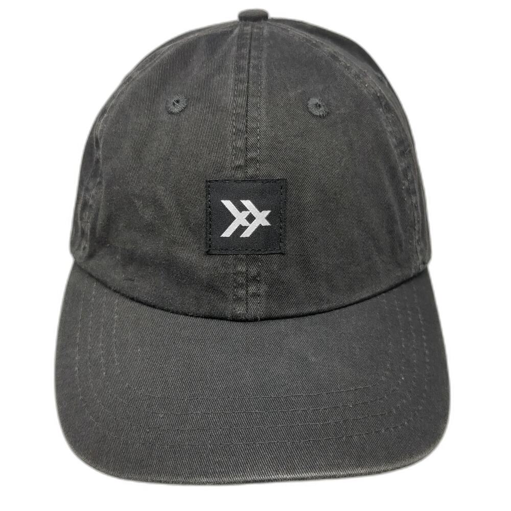 Fabletics Baseball Cap Gray One Size Checkerboard Strap Adjustable Cotton Hat